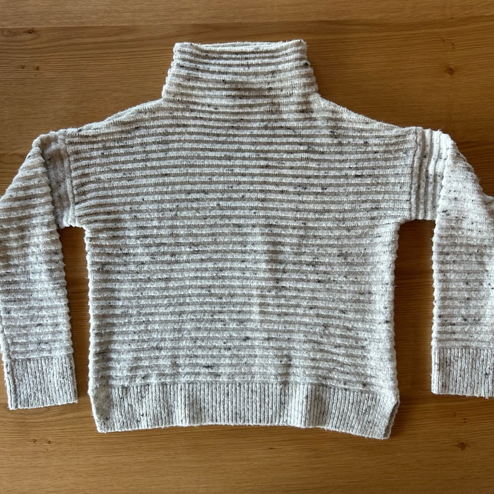 Madewell Cream Ribbed Turtleneck Sweater